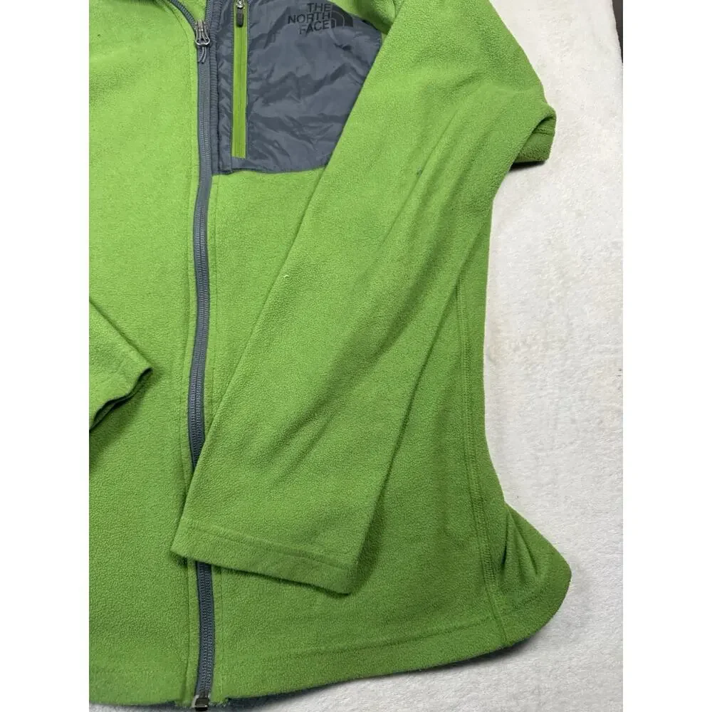 The North Face Men’s Full Zip Fleece Jacket Green Chest Pocket Size Medium